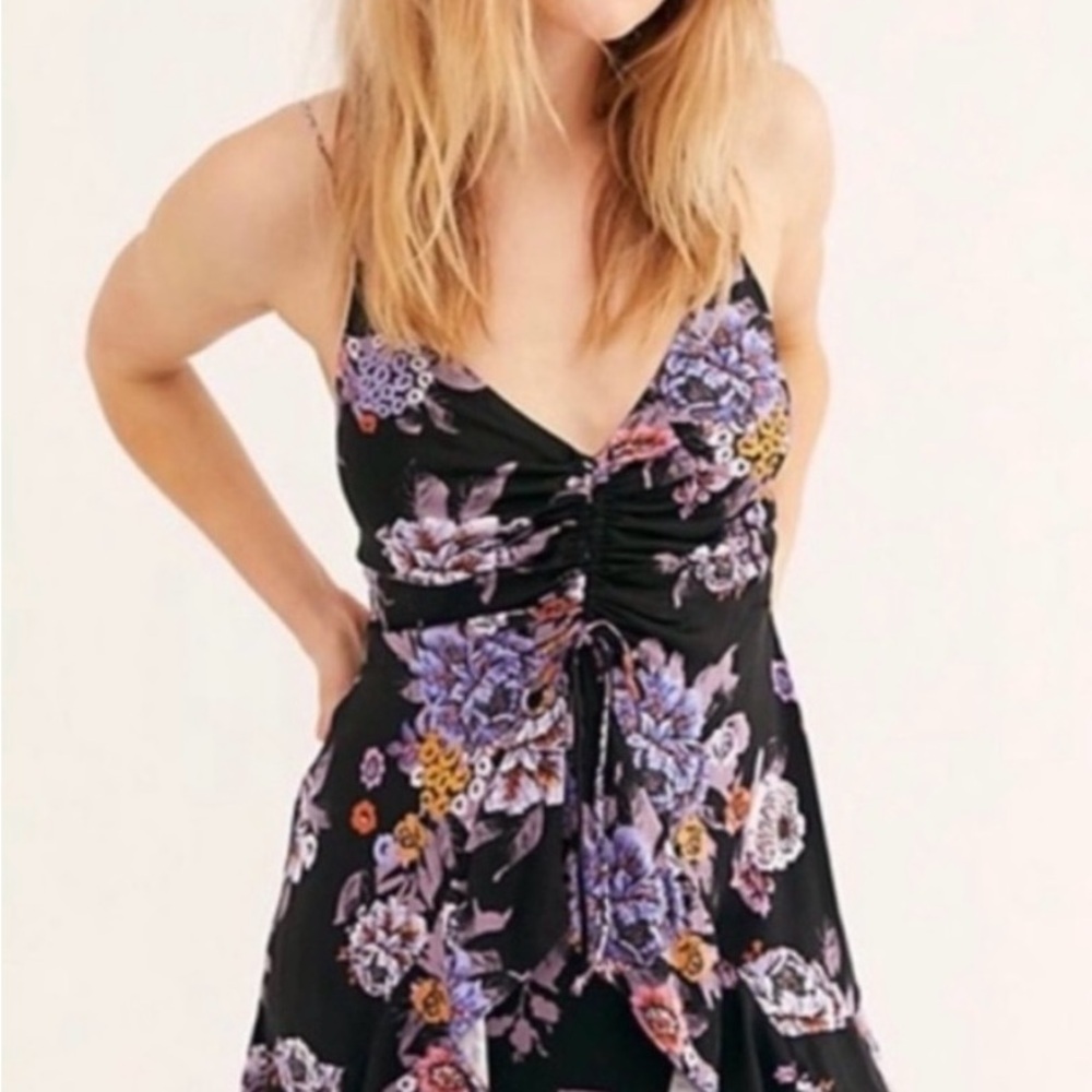Floral Black Dress